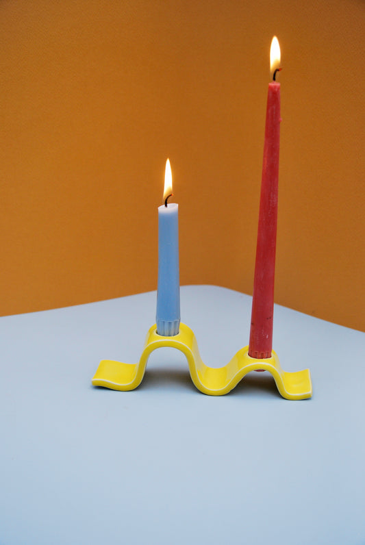 Wave taper candle holders