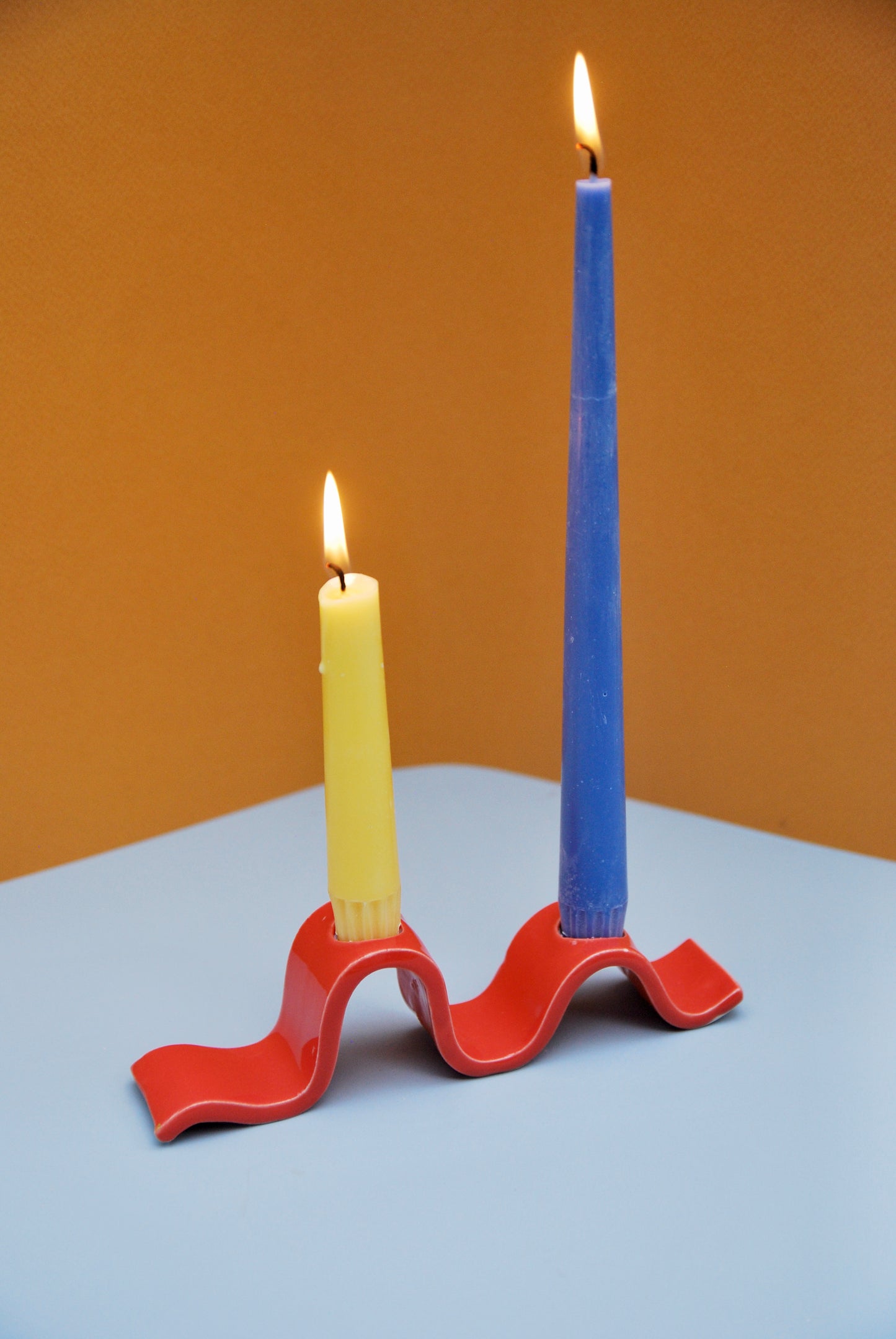 Wave taper candle holders